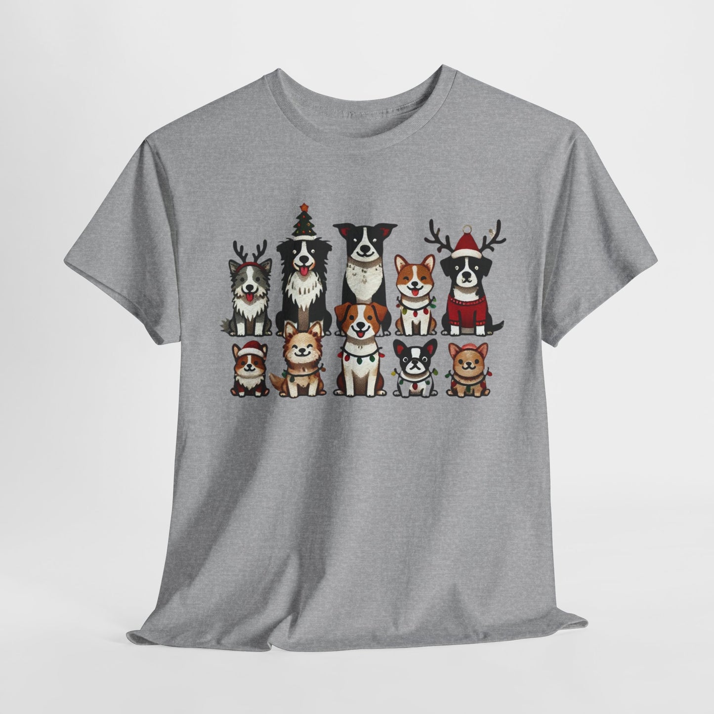 Christmas Dogs Heavy Cotton Tee