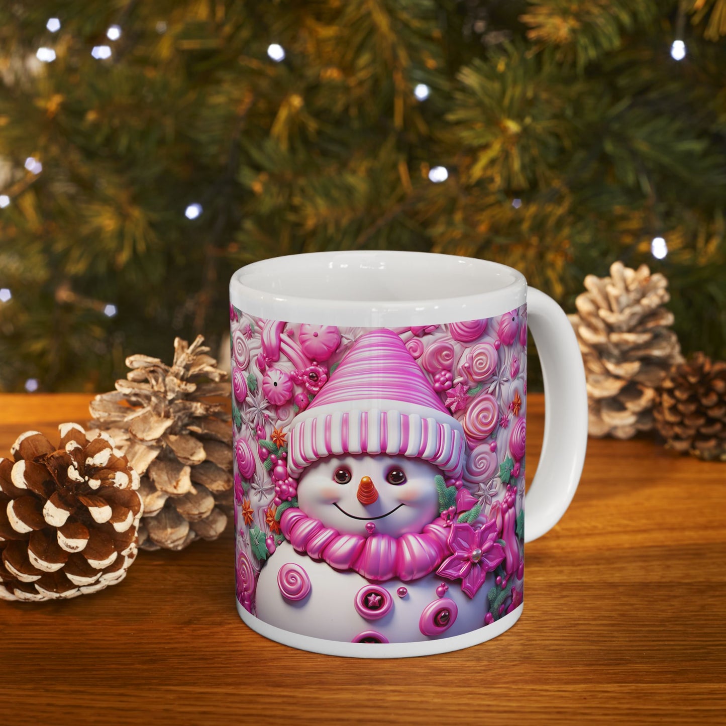 Pinky Snowman Ceramic Mug