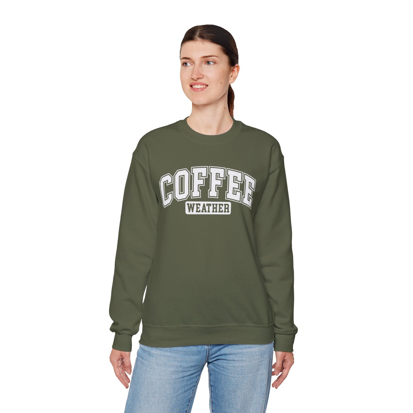 Coffee Weather Unisex Sweatshirt White Lettering