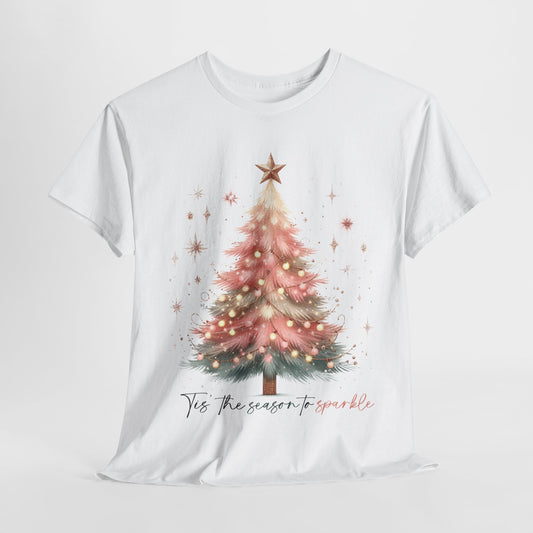 Pink Christmas Tree Heavy Cotton Tee