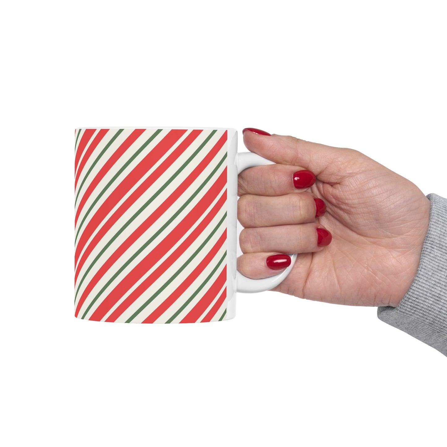 Christmas Stripes Ceramic Mug