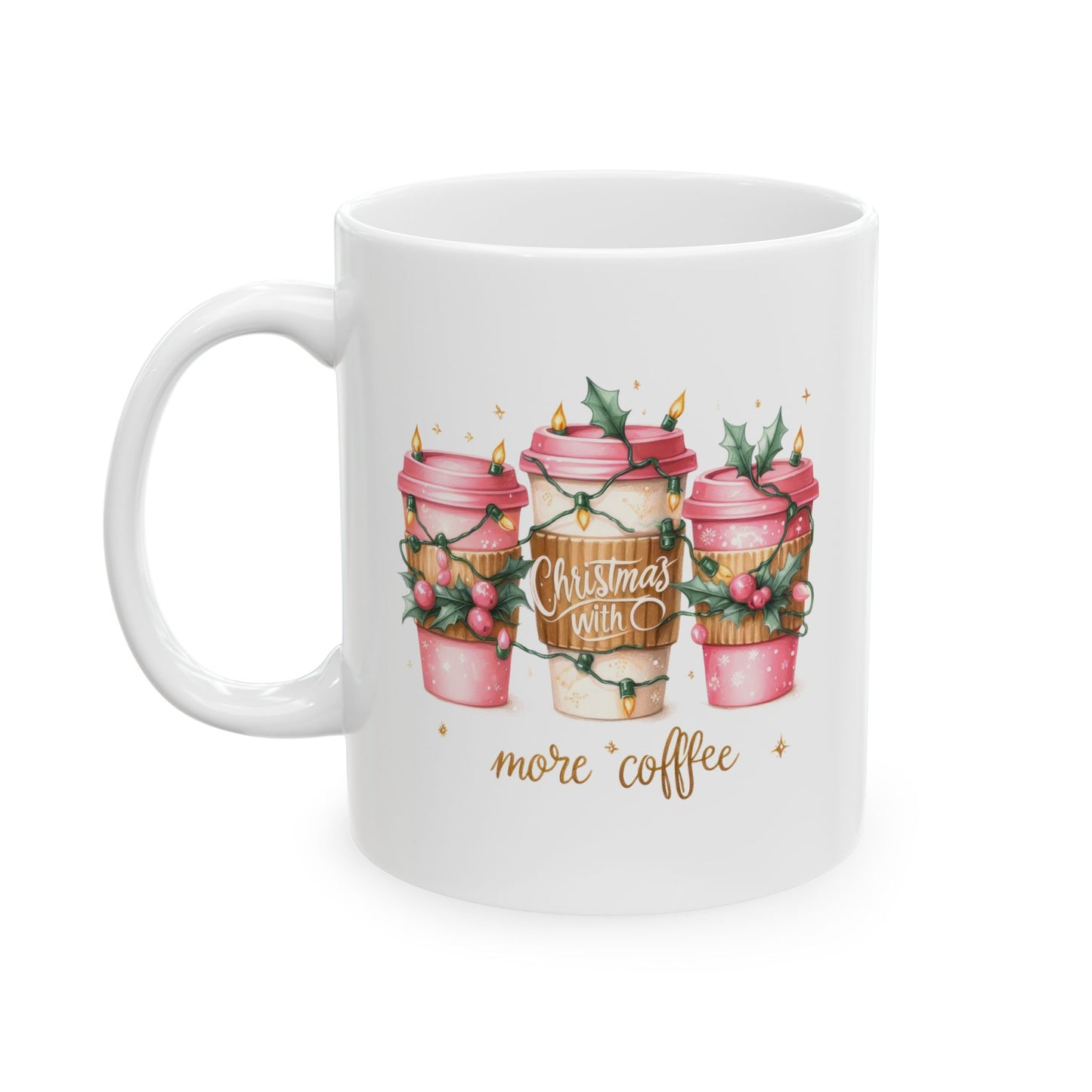 Christmas Coffee Pink Christmas Ceramic Mug