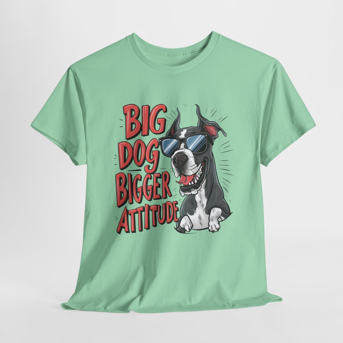 Big Attitude Funny Dog Unisex Heavy Cotton Tee