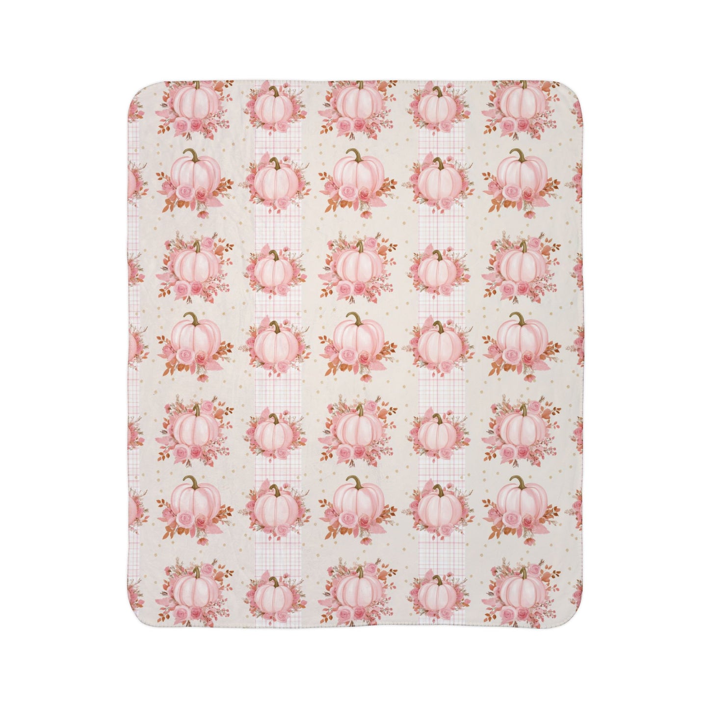 Pink Pumpkins Fleece Sherpa Blanket