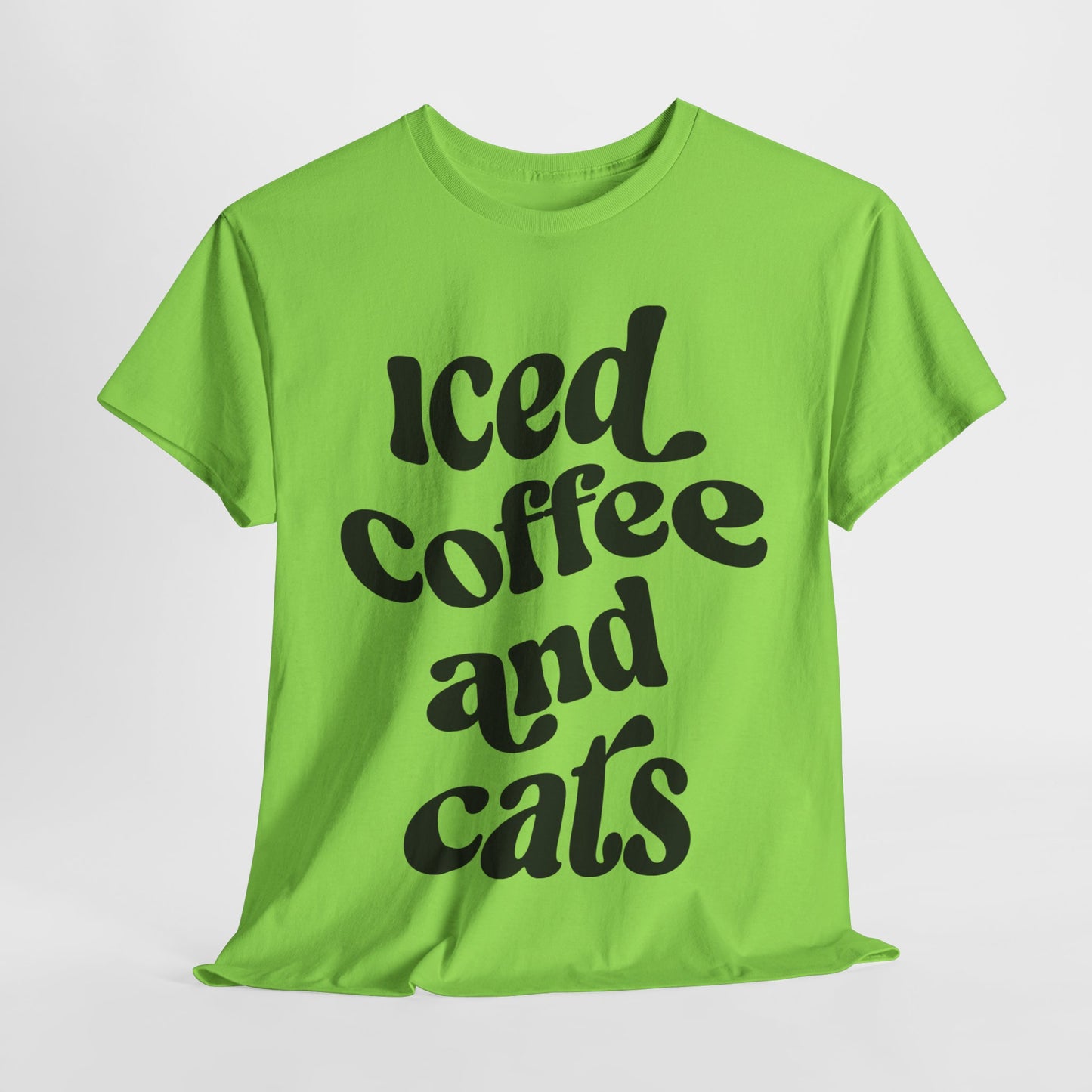 Iced Coffee and Cats Heavy Cotton Tee