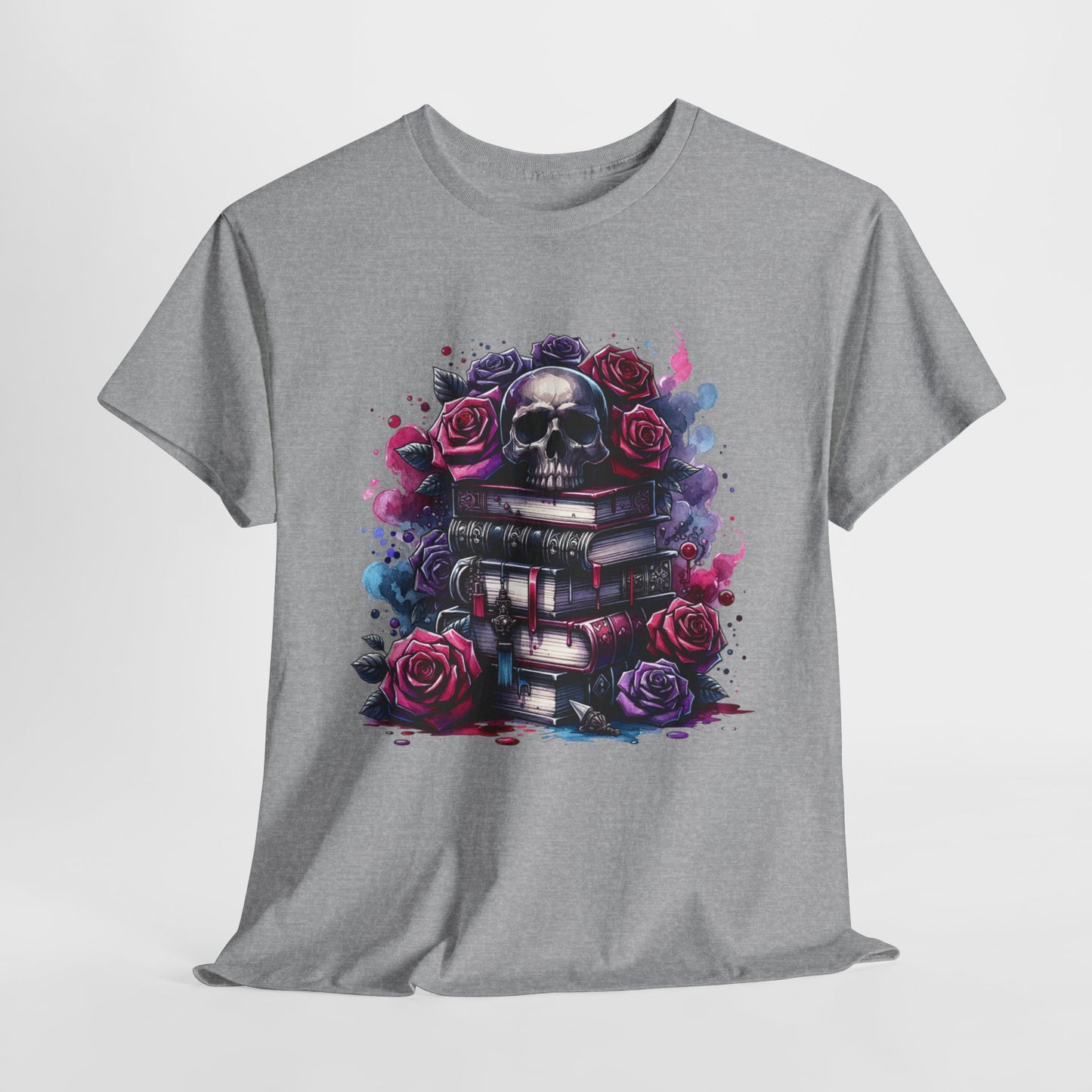 Gothic Skulls and Roses 2 Heavy Cotton Tee