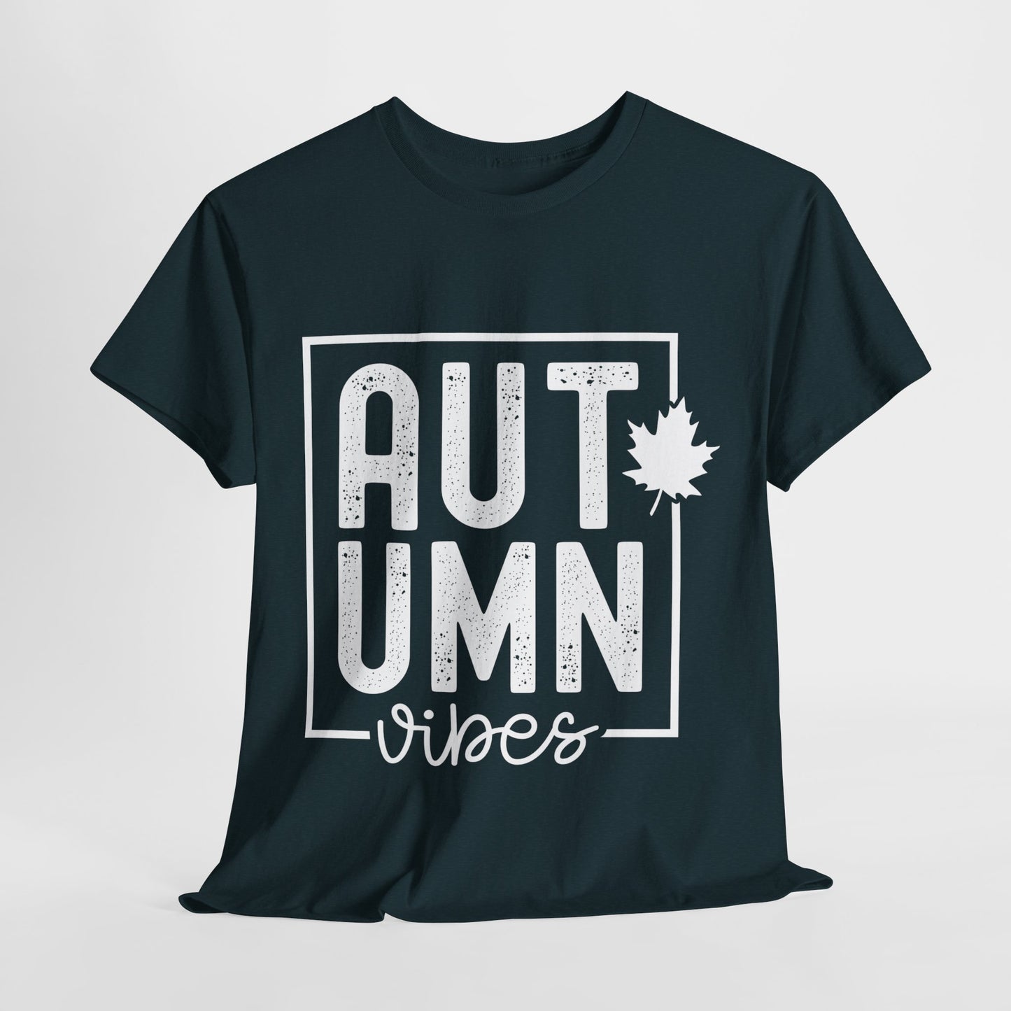 Autumn Vibes White Lettering Unisex Heavy Cotton Tee