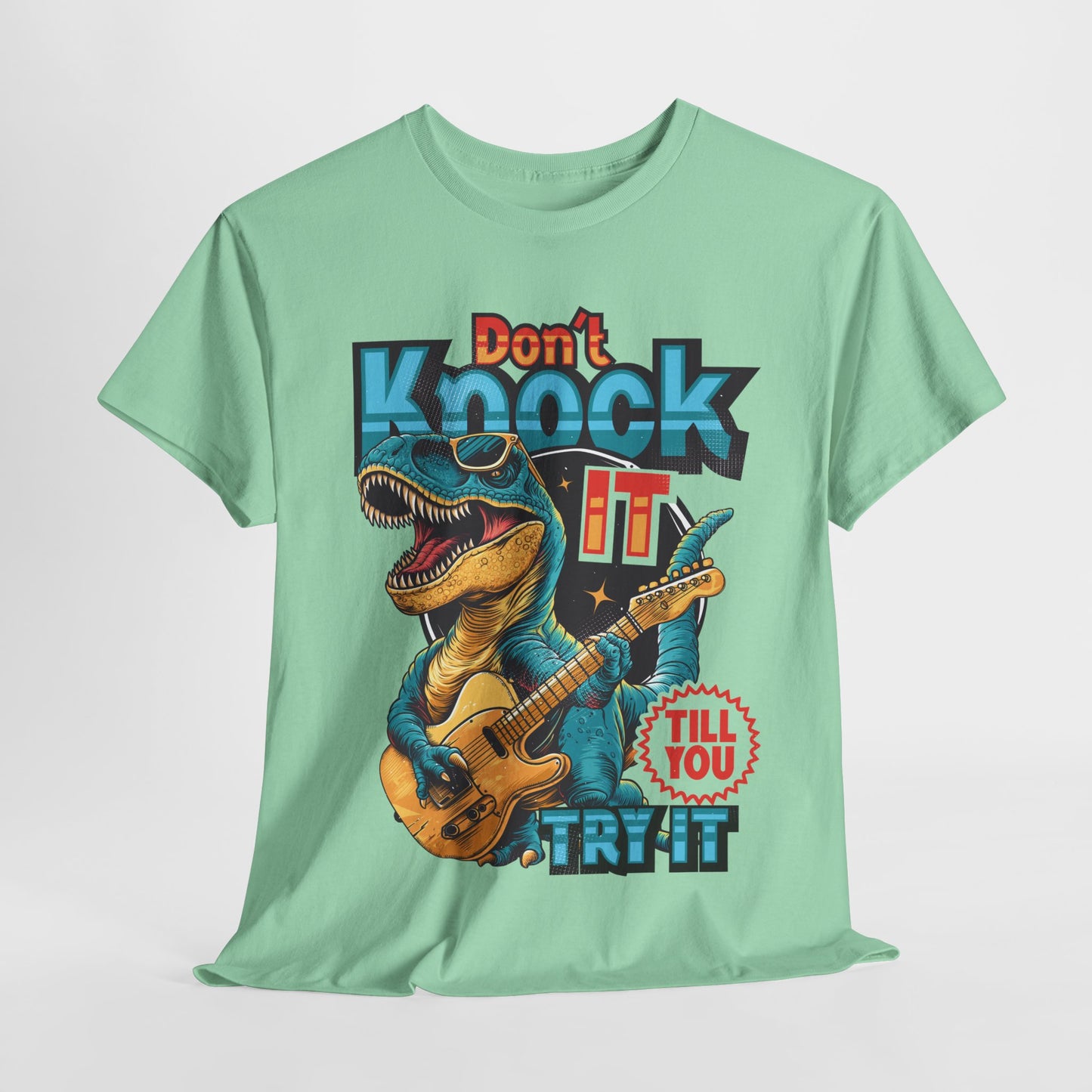 Don't Knock It Funny Dinosaur Heavy Cotton Tee