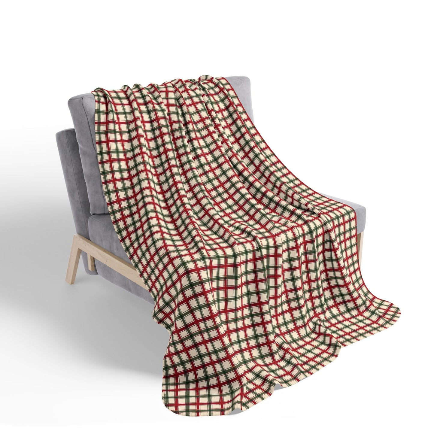 Christmas Plaid 2 Fleece Sherpa Blanket