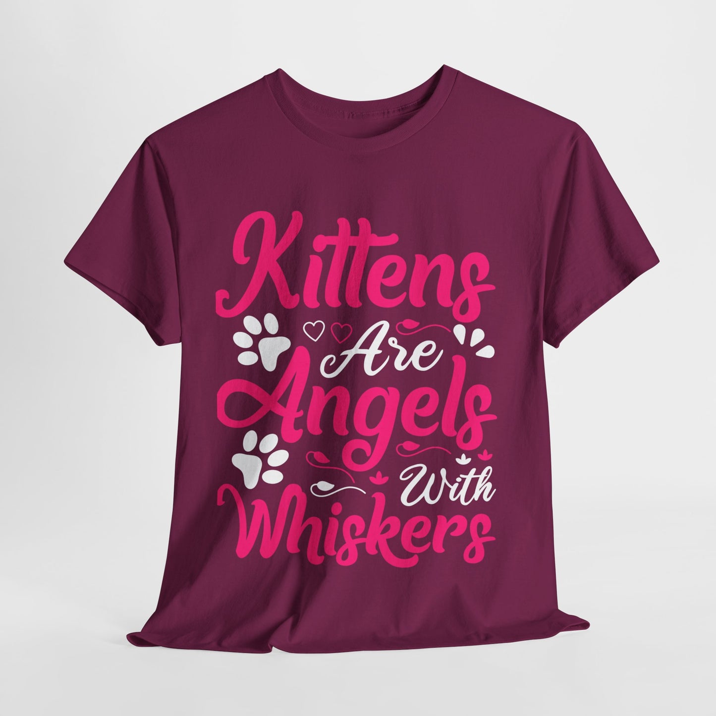 Kittens Are Angels With Whiskers Heavy Cotton Tee