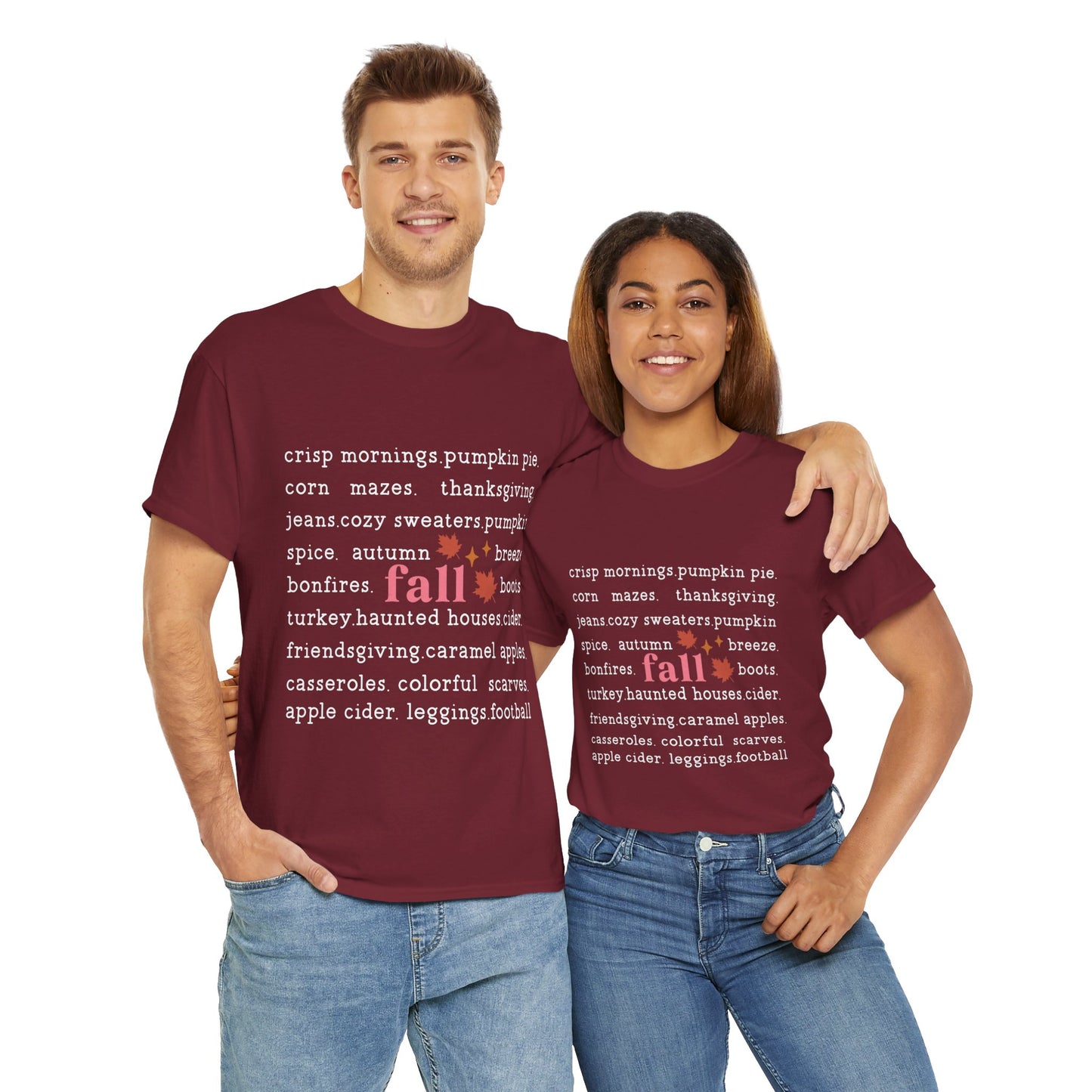 Fall Favorites White Lettering Unisex Heavy Cotton Tee