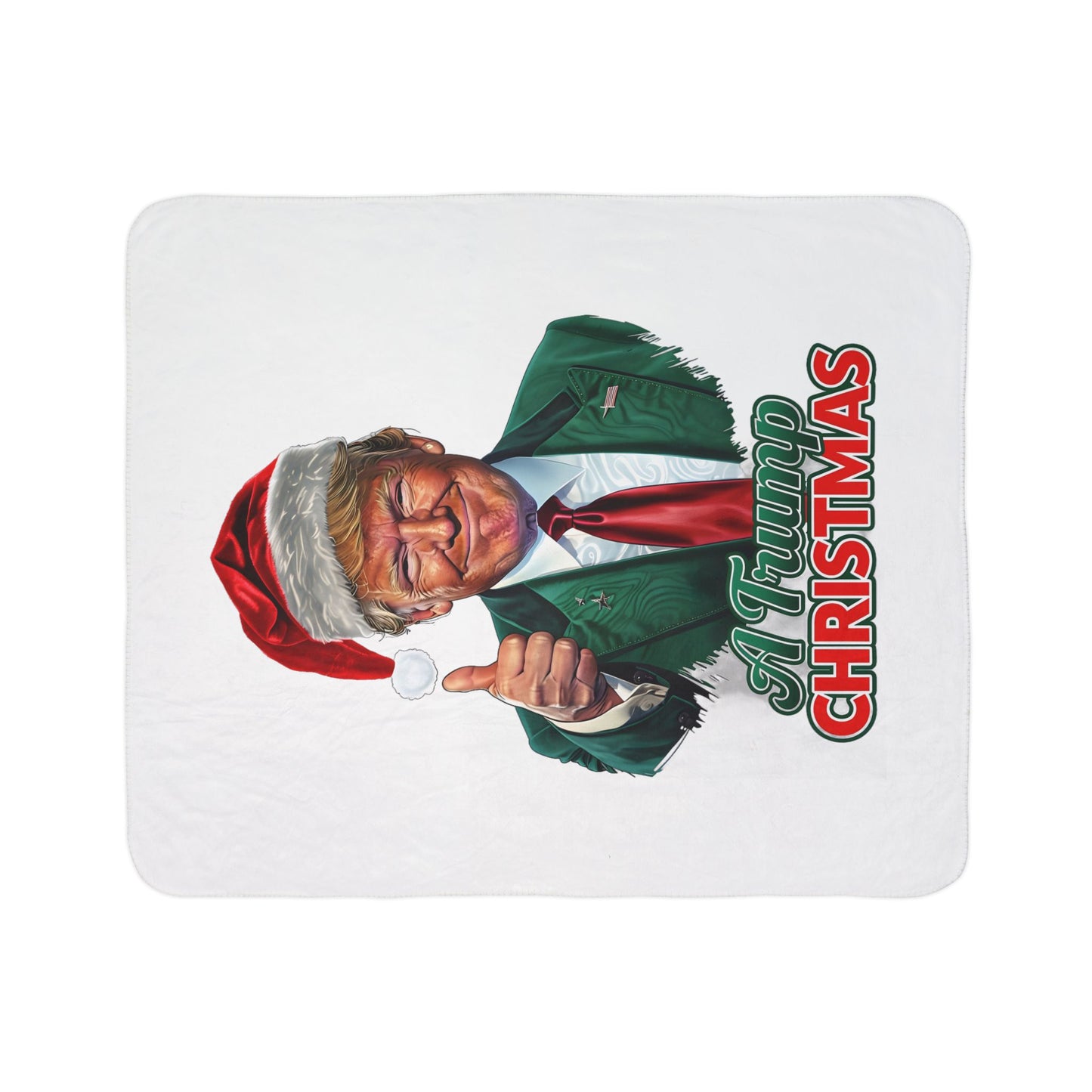 Donald Trump Christmas Fleece Sherpa Blanket