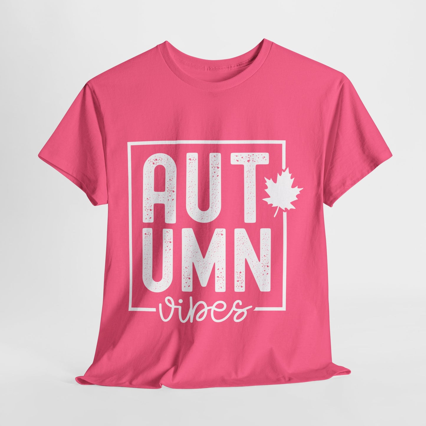 Autumn Vibes White Lettering Unisex Heavy Cotton Tee