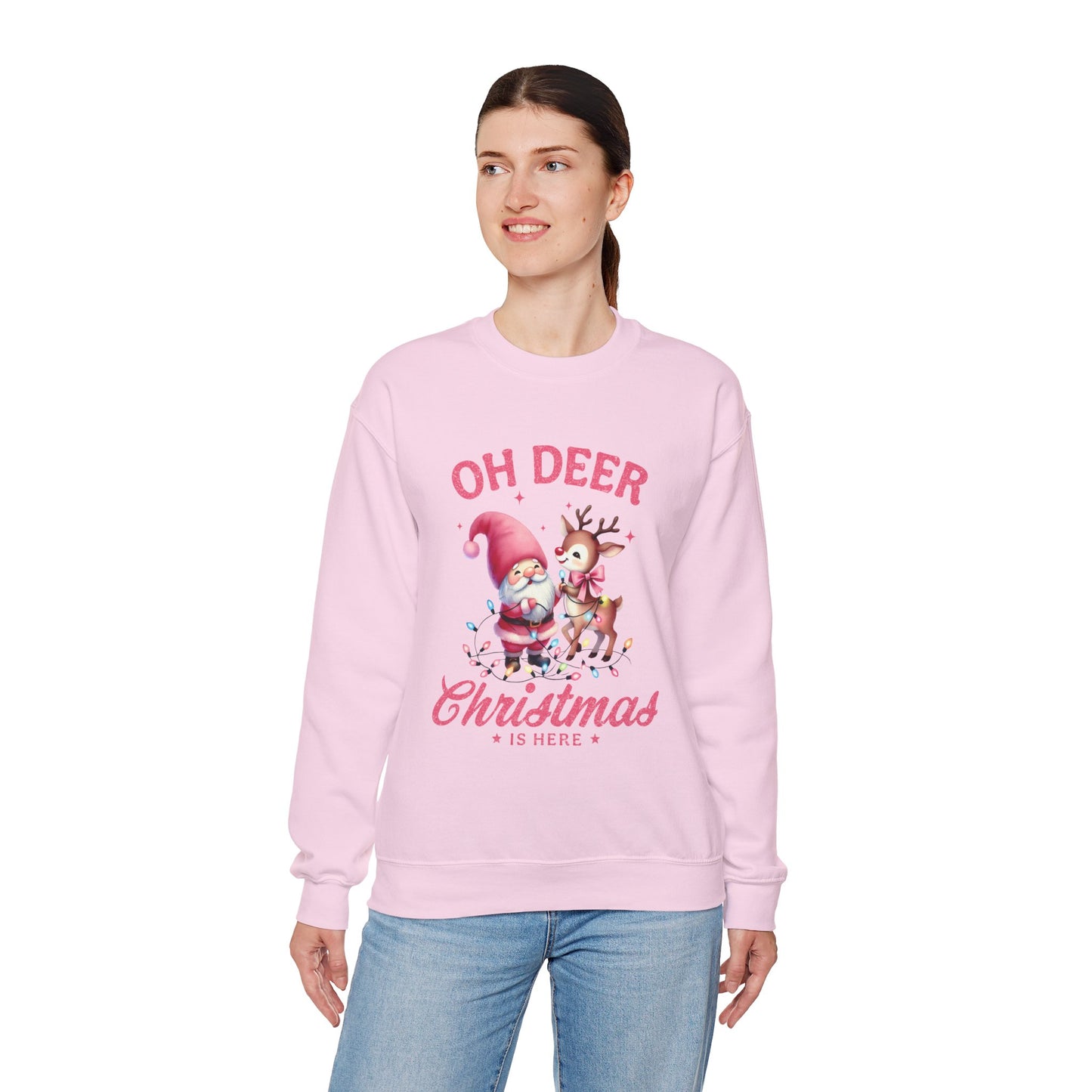 Pink Christmas Deer Sweatshirt