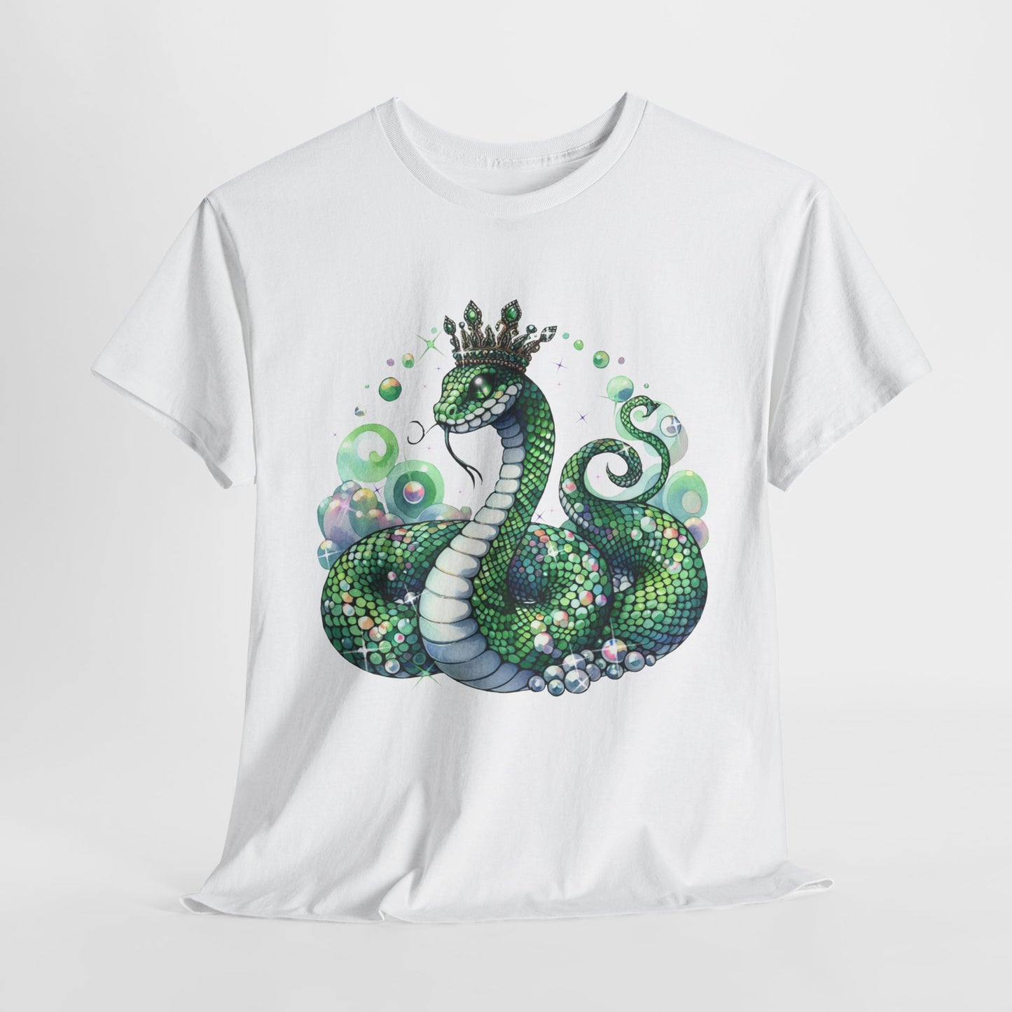 Bejeweled Green Snake Unisex Heavy Cotton Tee