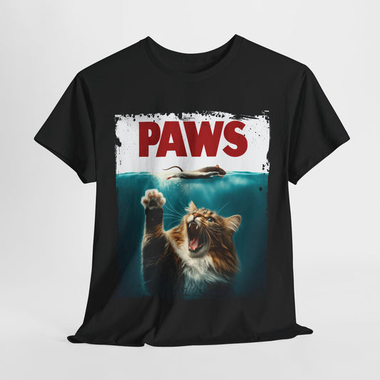 Paws Funny Cat Heavy Cotton Tee