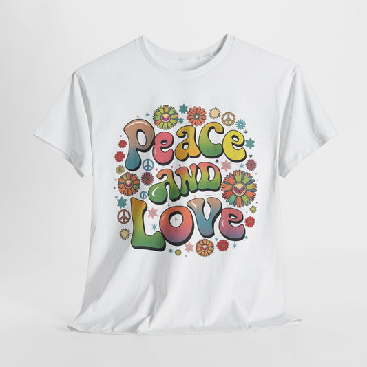 Peace and Love Unisex Heavy Cotton Tee