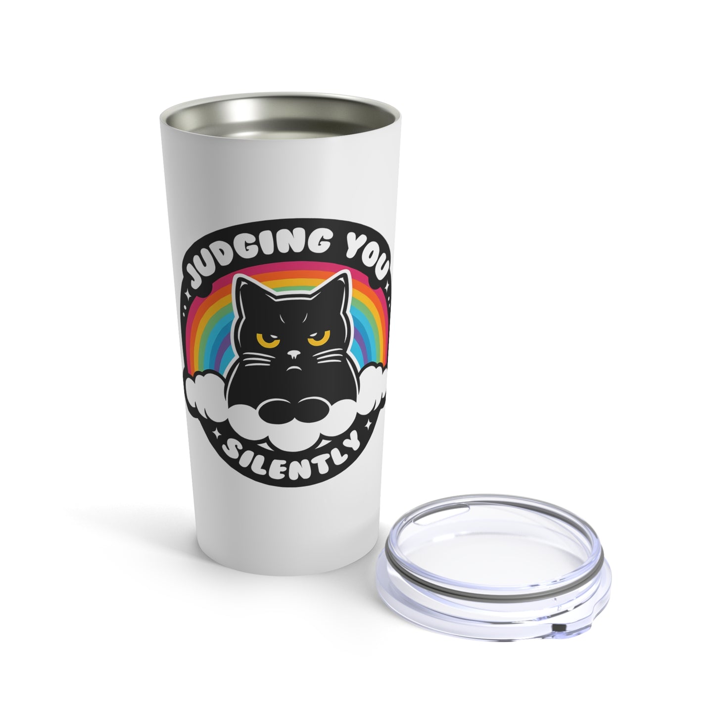 Judging You Silently Funny Cat Tumbler 20oz