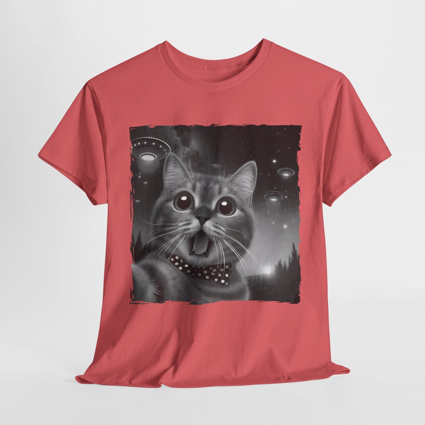 Cat Selfie Funny Cat Heavy Cotton Tee