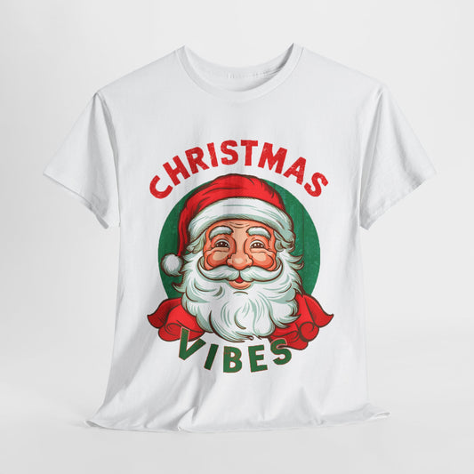 Santa Christmas Vibes Heavy Cotton Tee