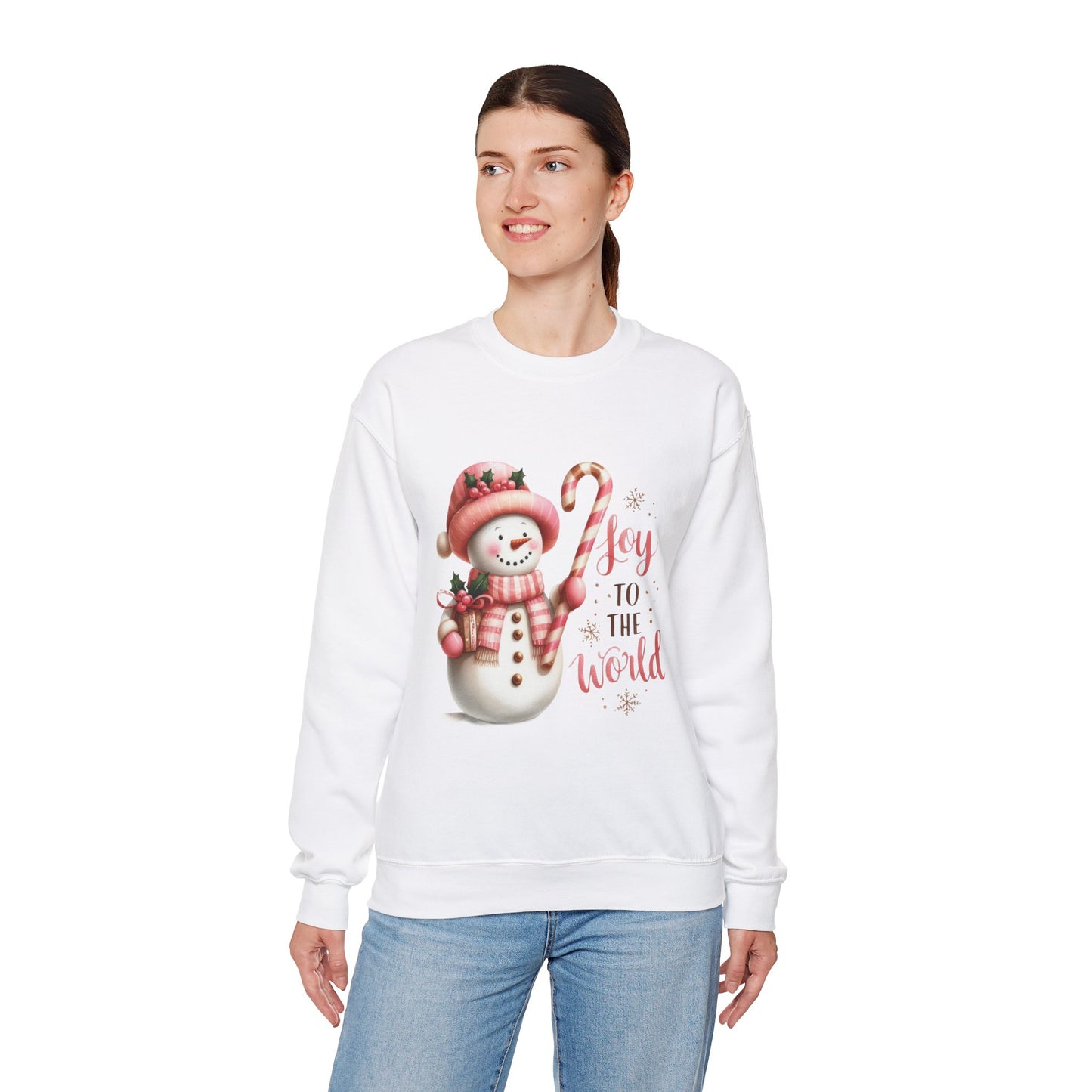 Joy To The World Pink Christmas Sweatshirt