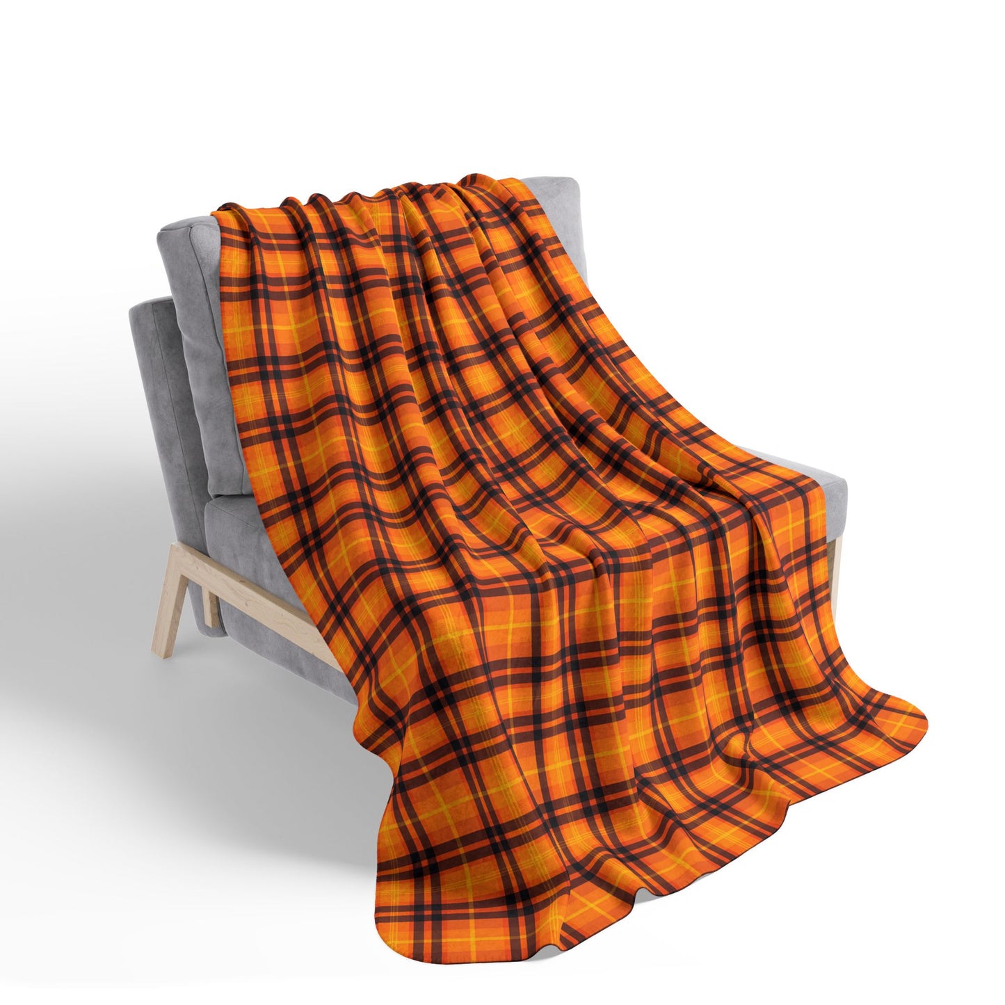 Autumn Plaid 2 Fleece Sherpa Blanket