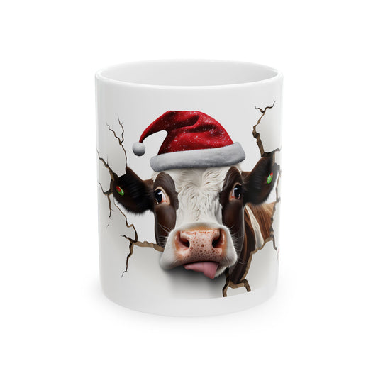 Christmas Cow Ceramic Mug