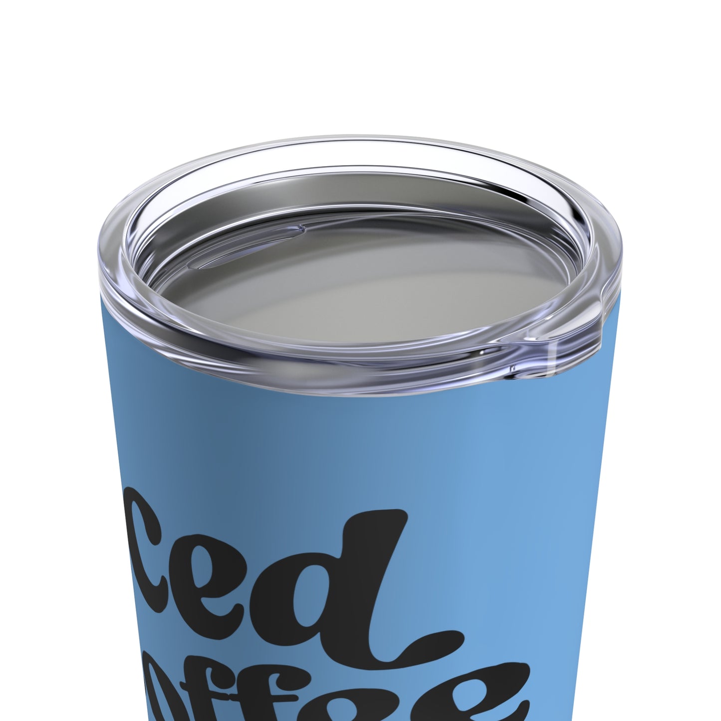 Iced Coffee and Cats Tumbler Blue Background 20oz