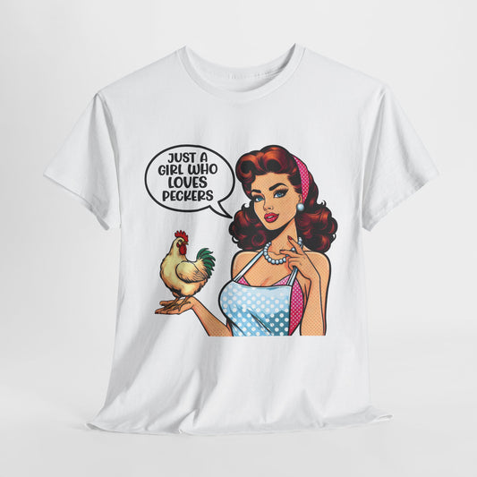 Just A Girl Funny Housewife Heavy Cotton Tee