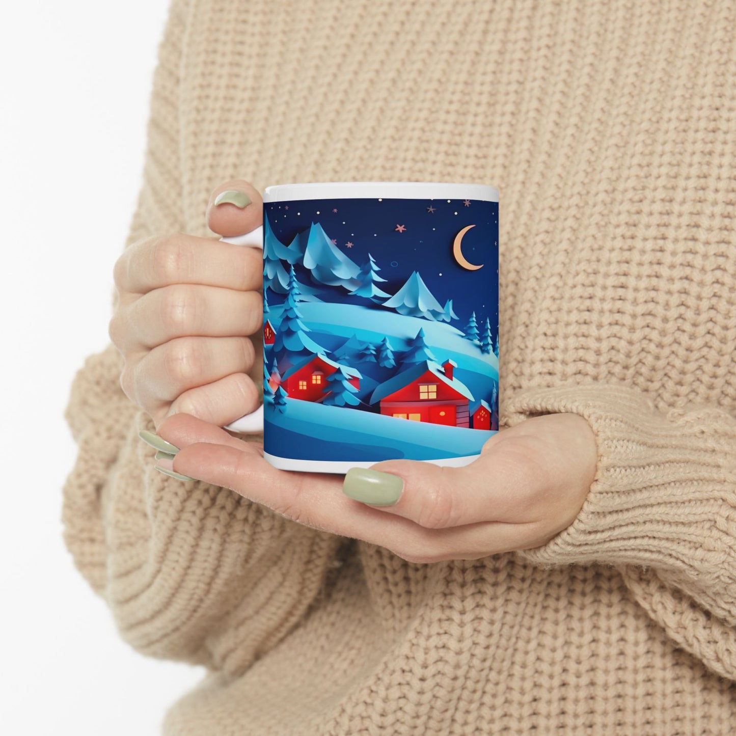 Cozy Christmas Night Ceramic Mug