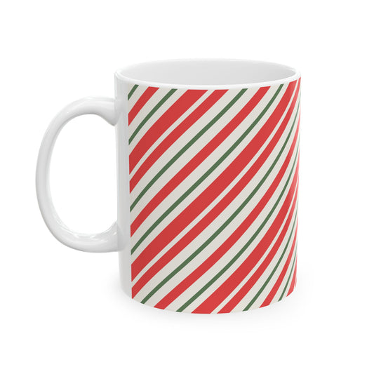 Christmas Stripes Ceramic Mug