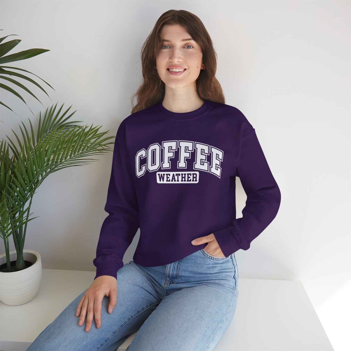 Coffee Weather Unisex Sweatshirt White Lettering