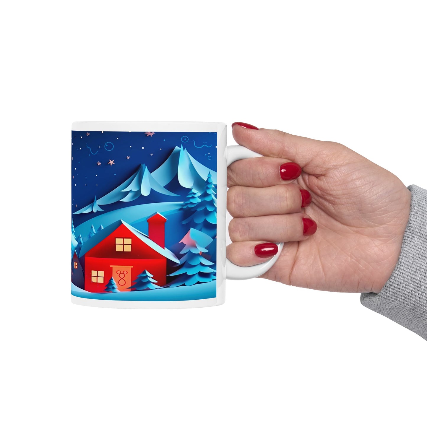 Cozy Christmas Night Ceramic Mug