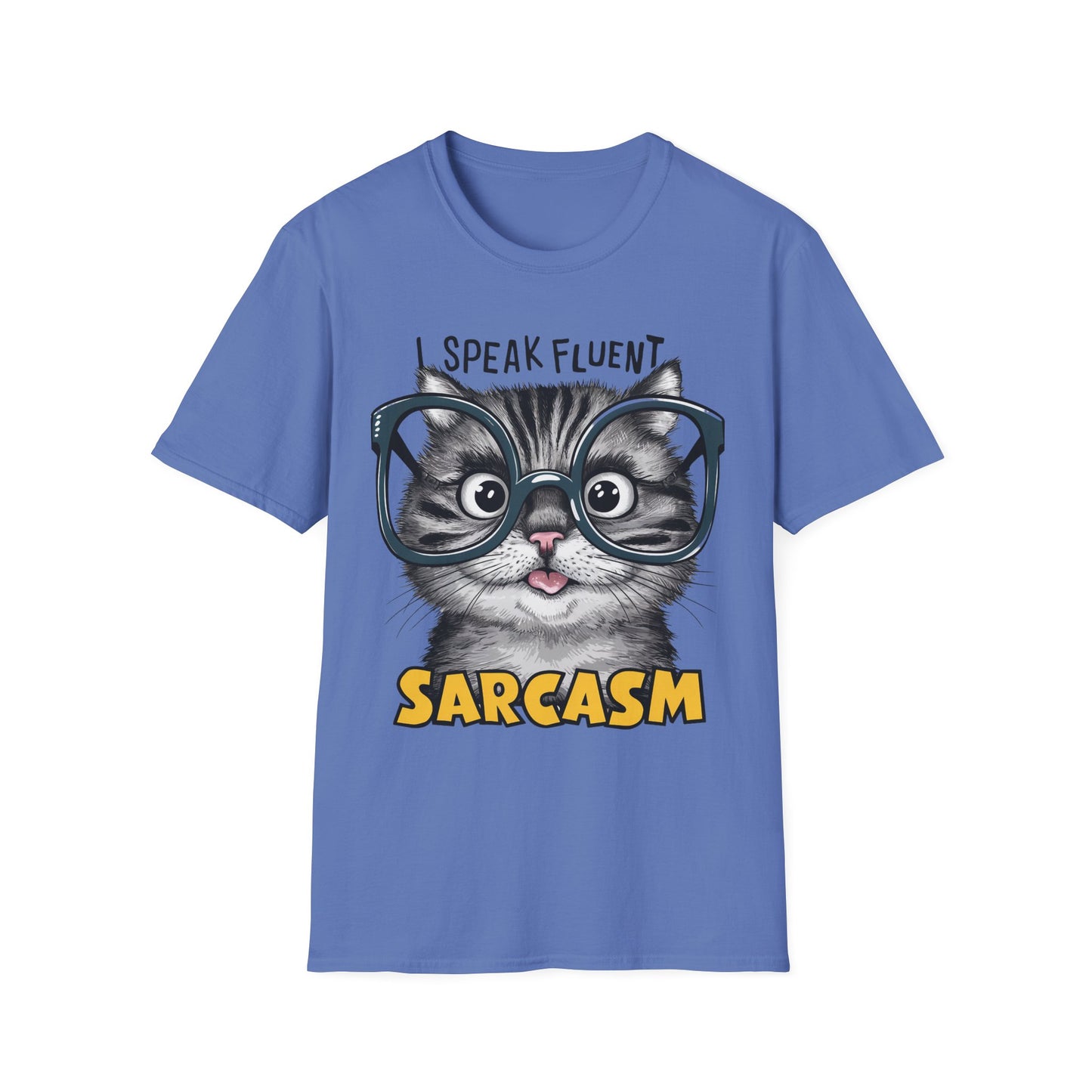 I Speak Fluent Sarcasm Funny Cat Softstyle T-Shirt