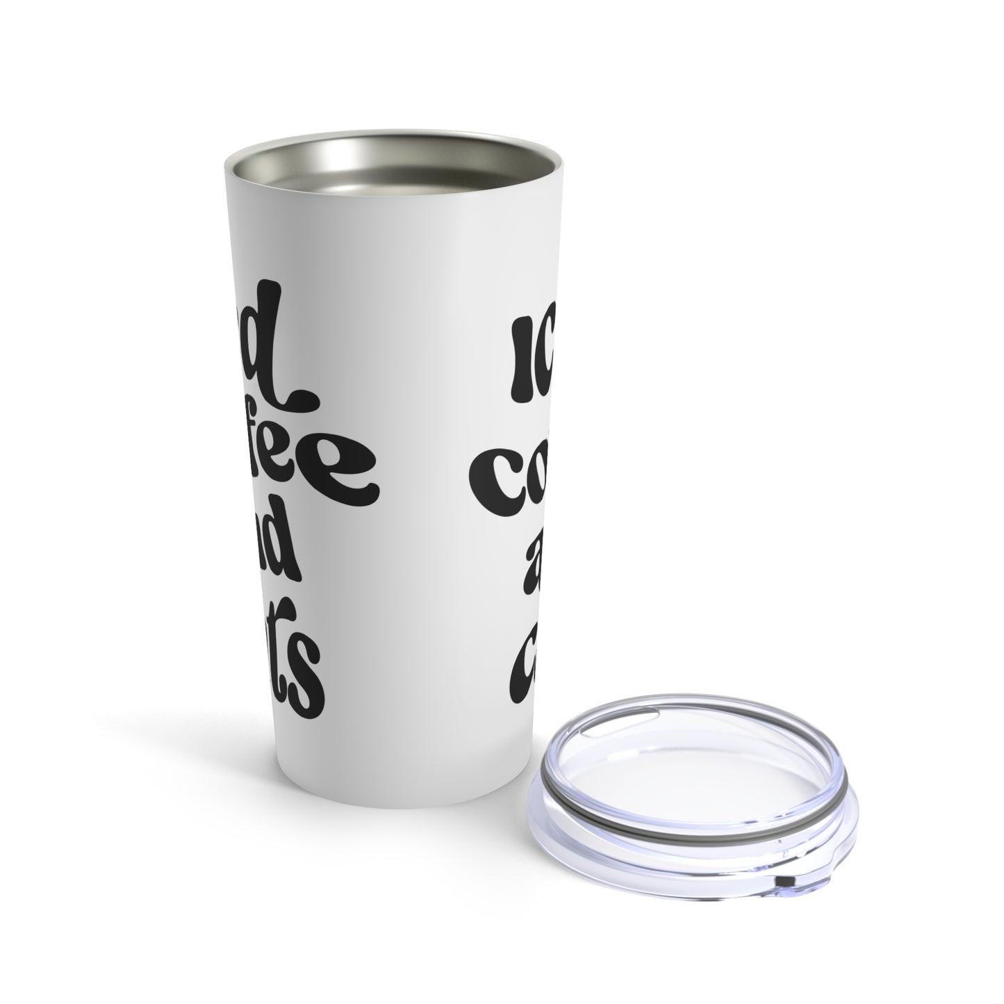 Iced Coffee and Cats Tumbler White Background 20oz