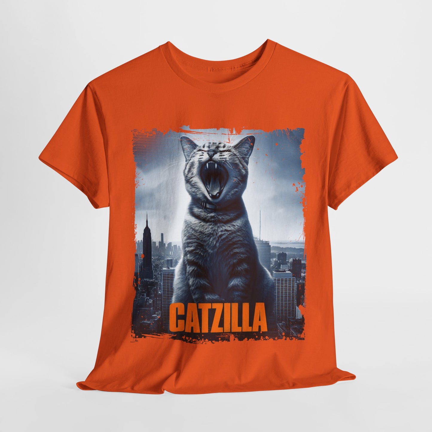 Catzilla Funny Cat Heavy Cotton Tee