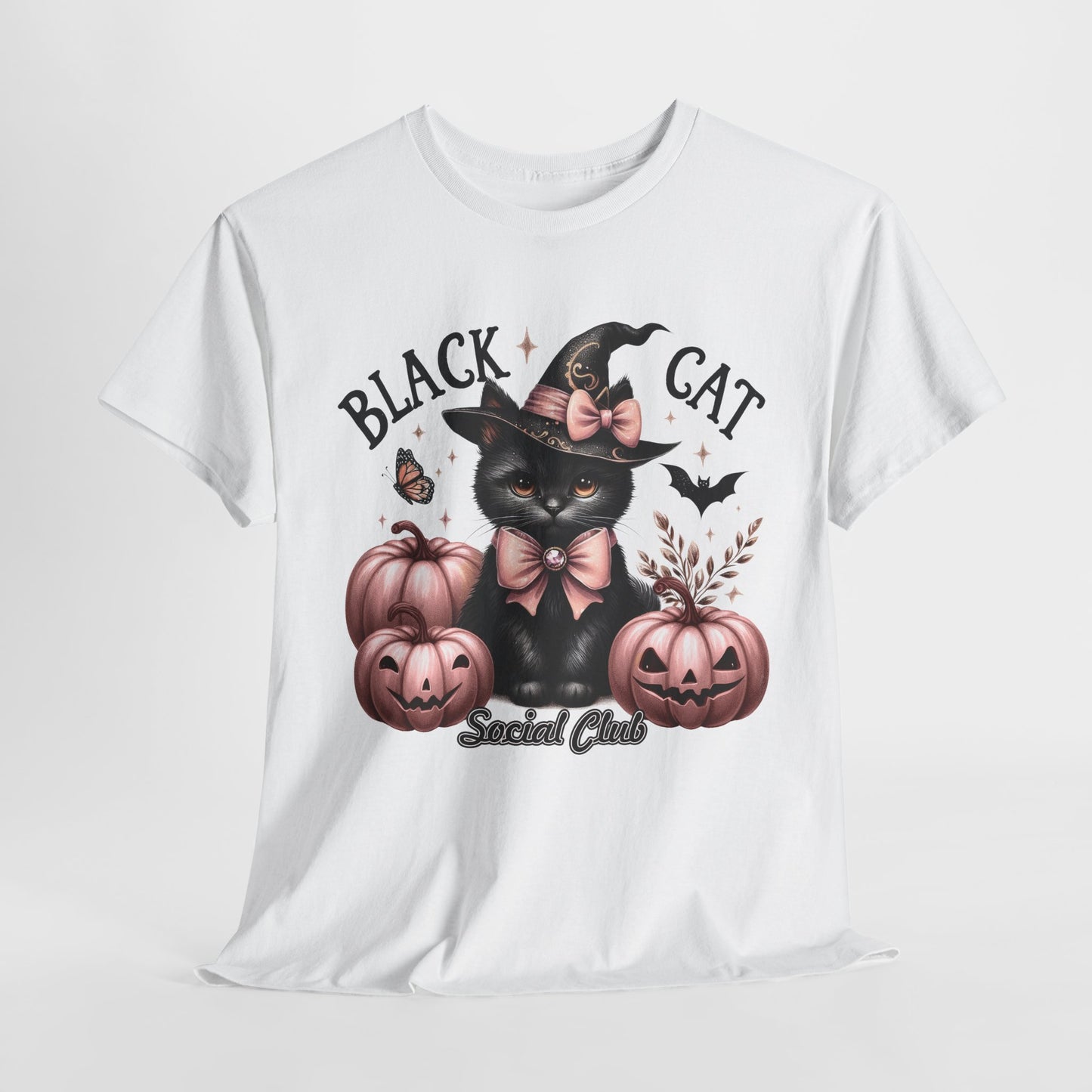 Black Cat Social Club 2 Unisex Heavy Cotton Tee