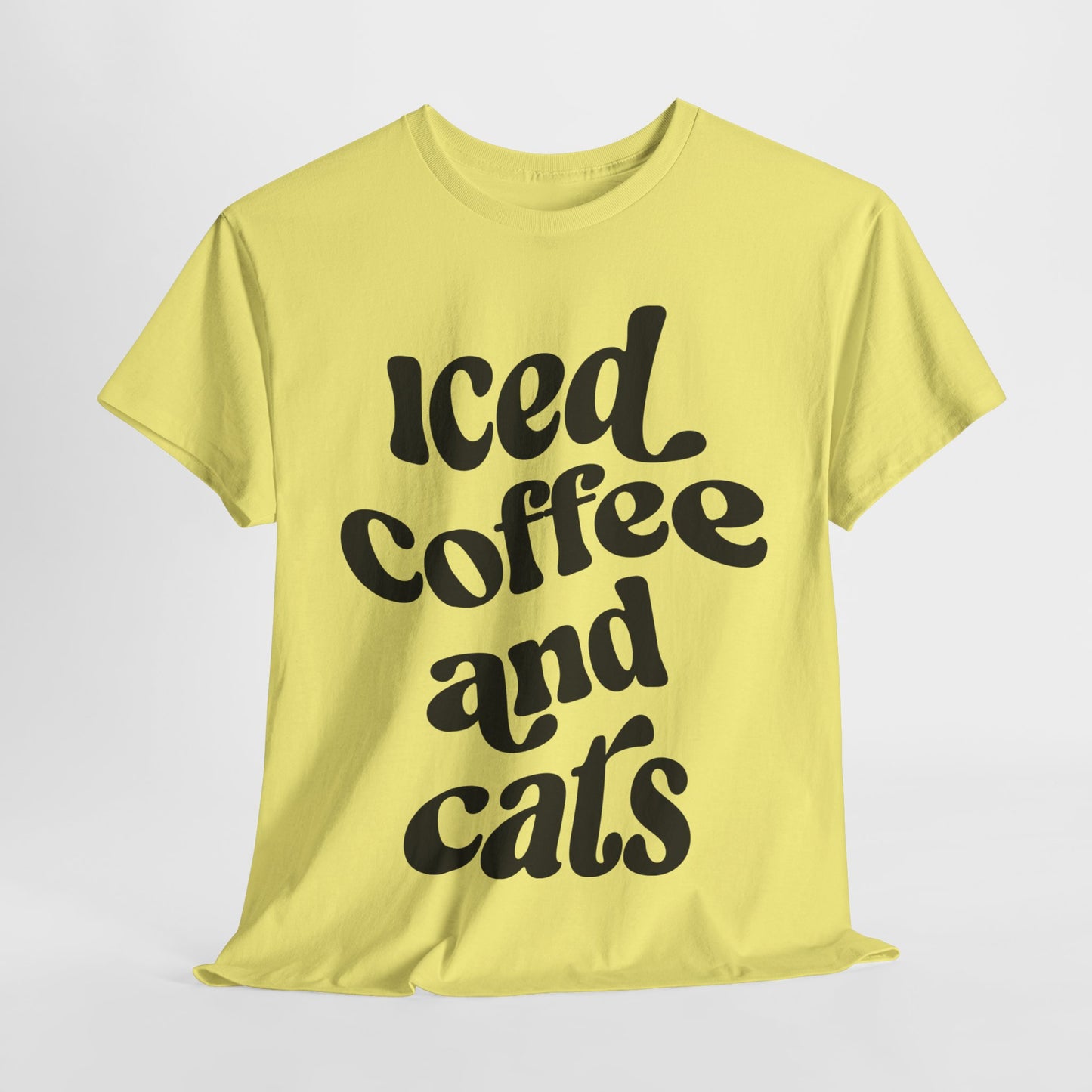 Iced Coffee and Cats Heavy Cotton Tee