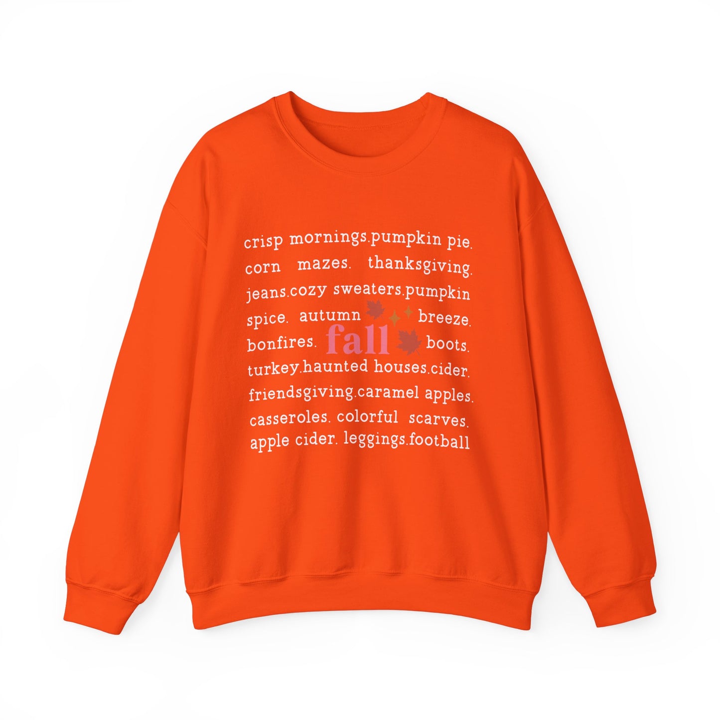 Fall Favorites White Lettering Unisex Heavy Blend™ Crewneck Sweatshirt