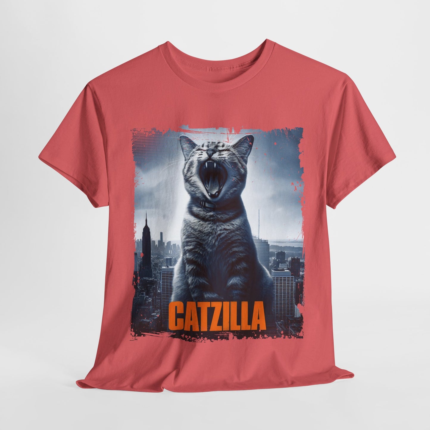 Catzilla Funny Cat Heavy Cotton Tee