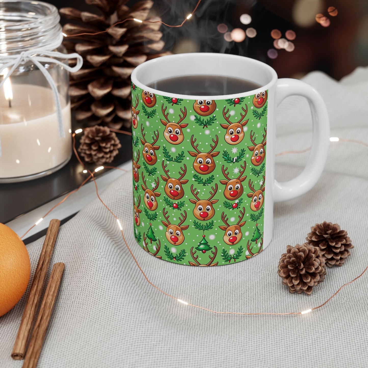 Reindeer Green Mug