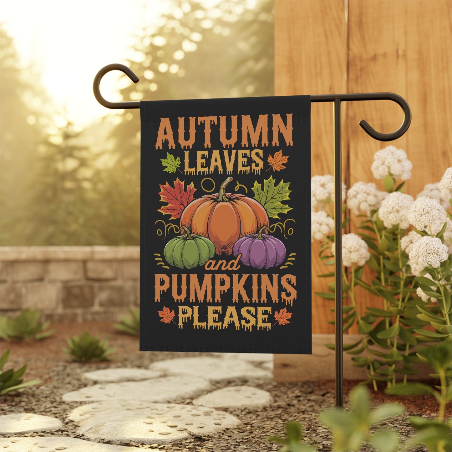 Autumn Leaves and Pumpkins Please Garden & House Banner