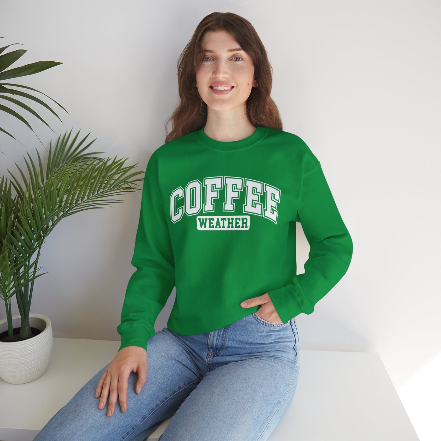 Coffee Weather Unisex Sweatshirt White Lettering