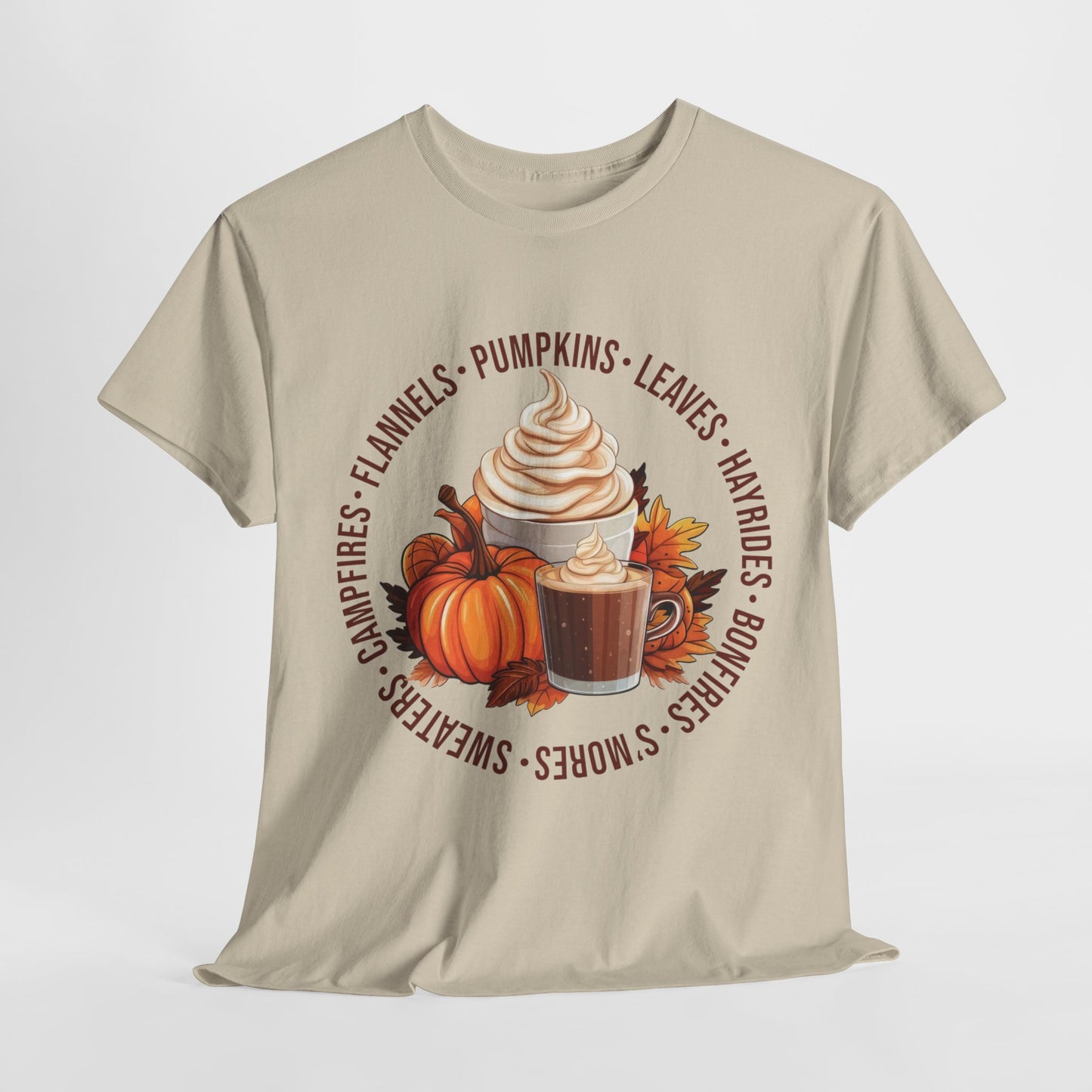 Fall Favorites Campfires Pumpkins Flannels Unisex Heavy Cotton Tee