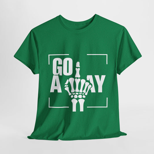 Go Away Middle Finger Funny Unisex Heavy Cotton Tee