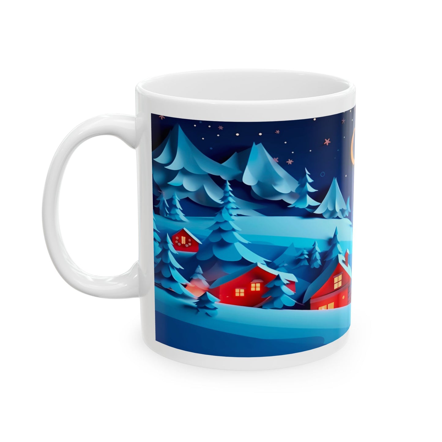 Cozy Christmas Night Ceramic Mug