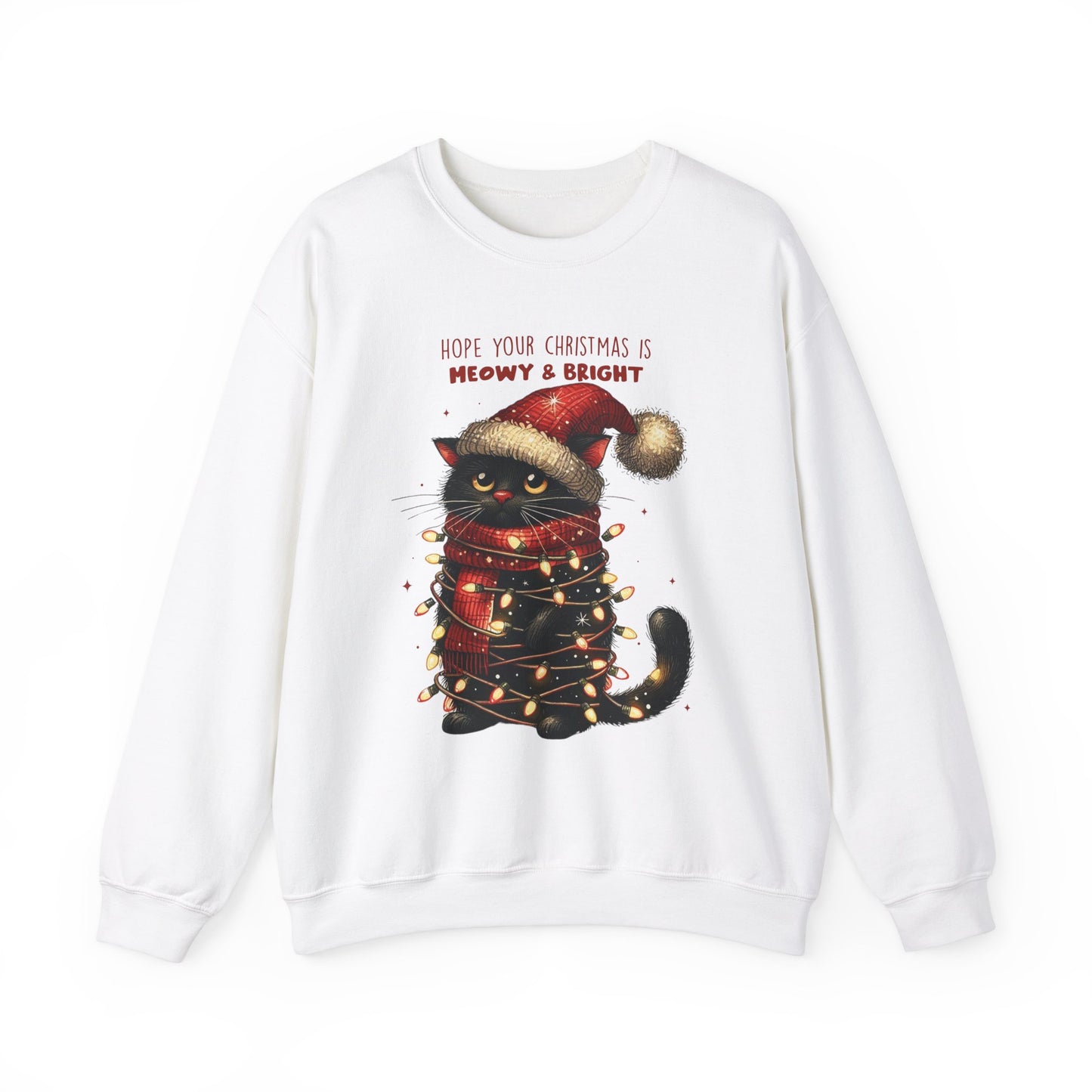 Christmas Cat Meowy & Bright Sweatshirt