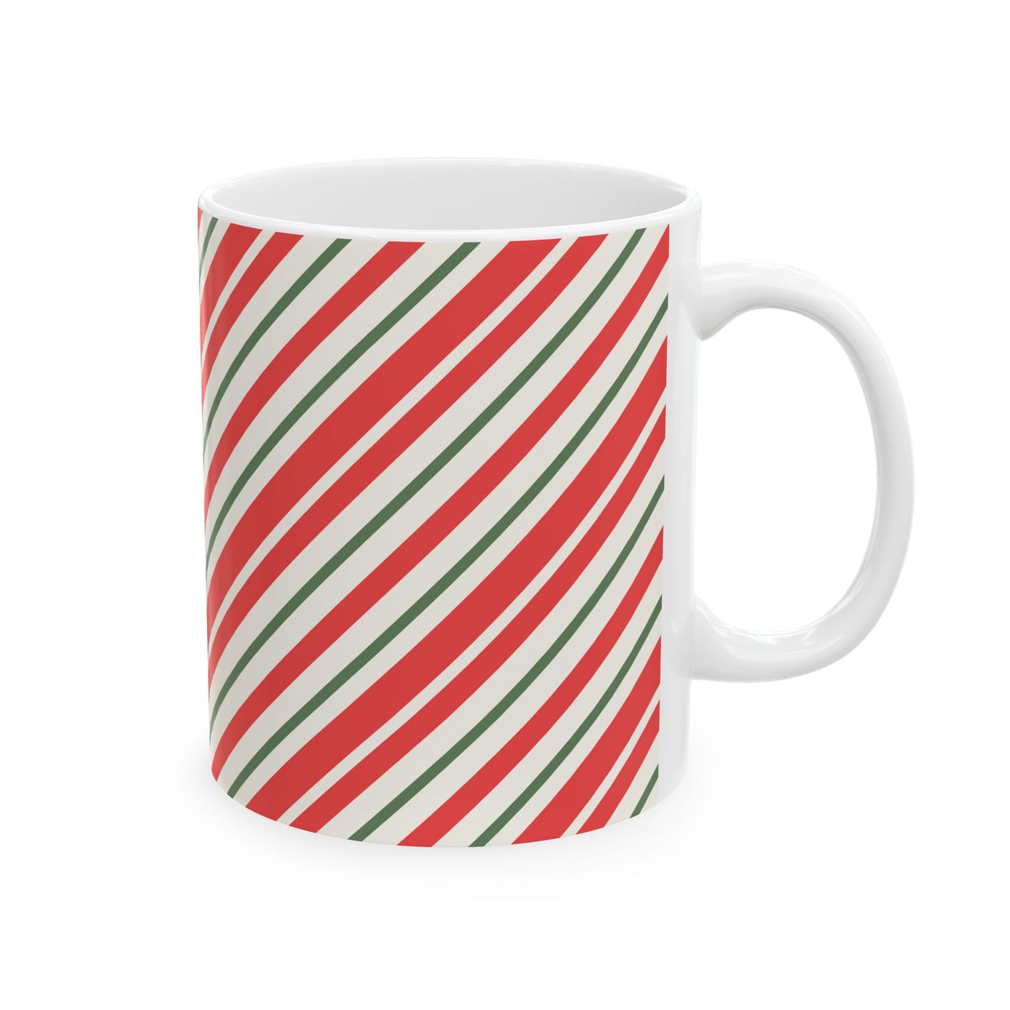 Christmas Stripes Ceramic Mug