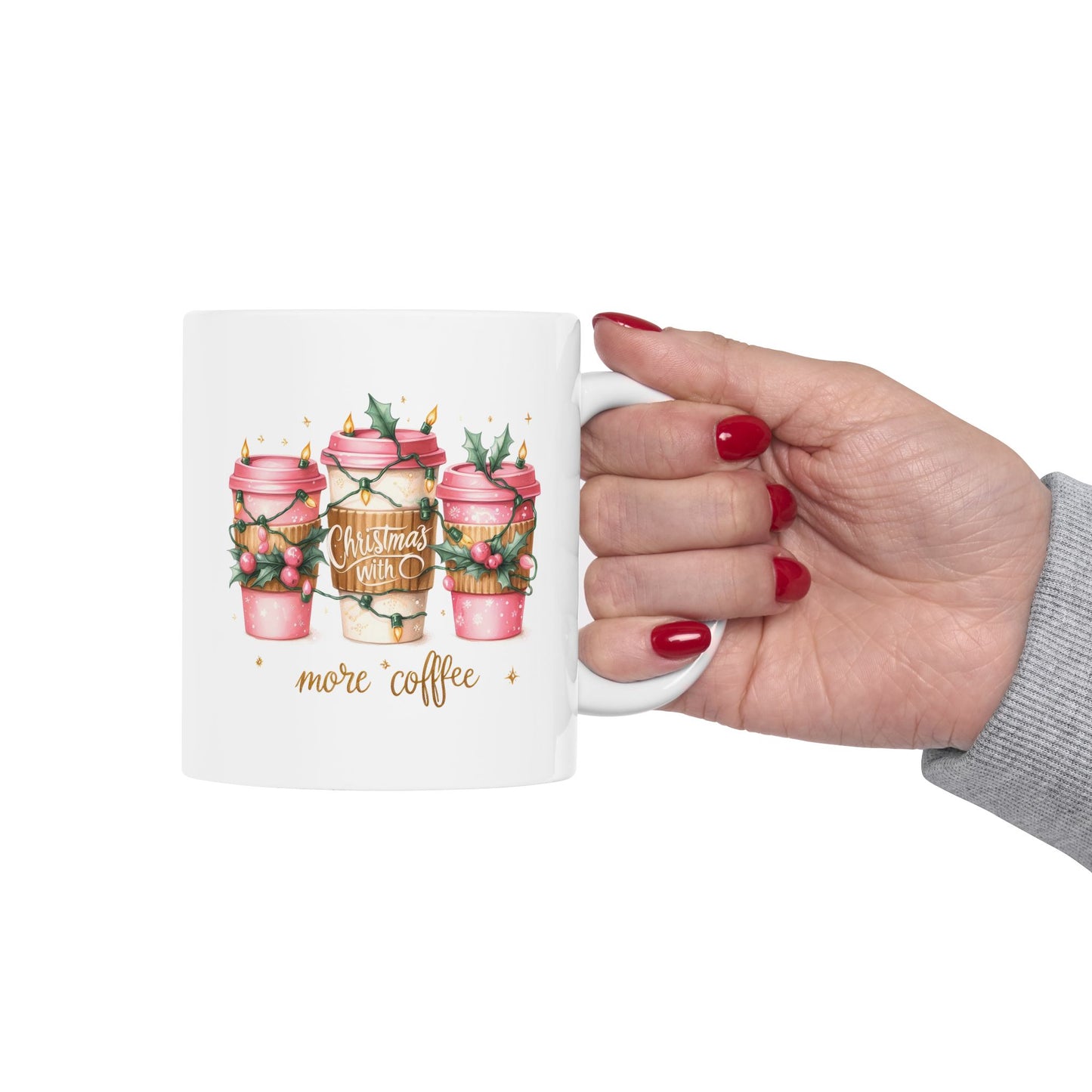 Christmas Coffee Pink Christmas Ceramic Mug