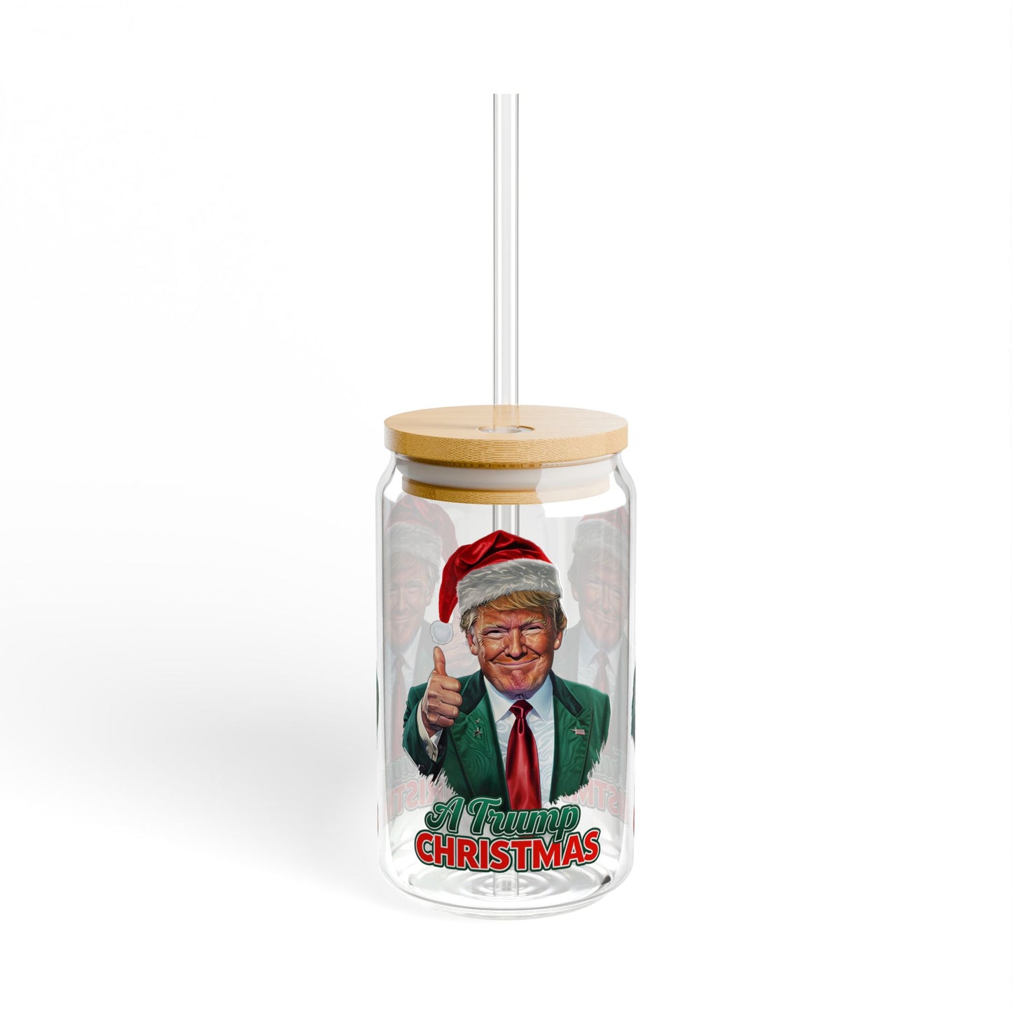 Donald Trump Christmas Sipper Glass